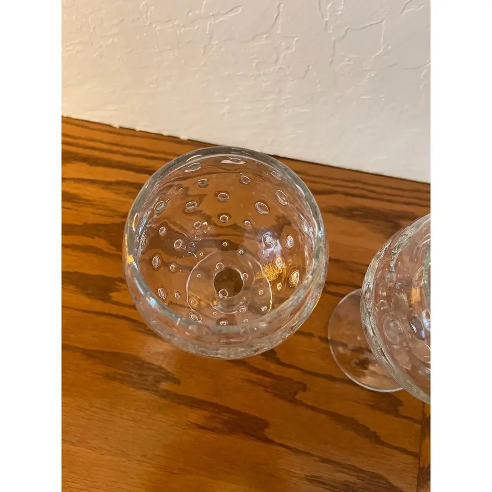 Crate & Barrel Bubble Glass goblets (4)